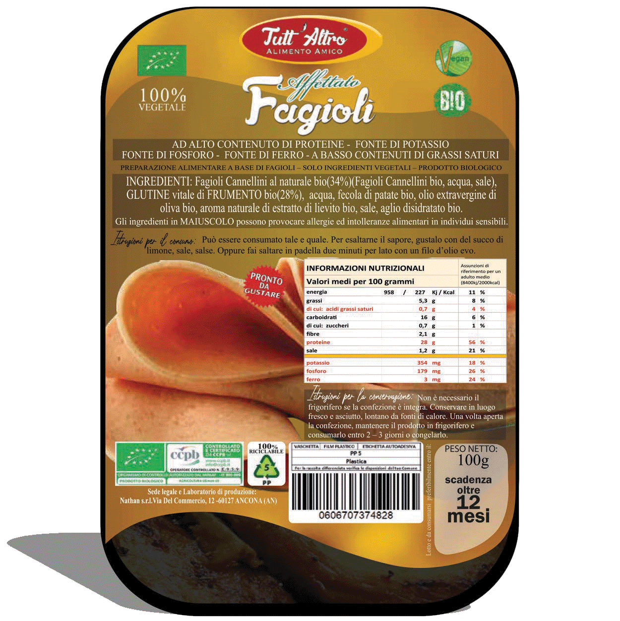 Fagiolì 100g - Tutt'Altro - Alimenti 100% Veg&Bio