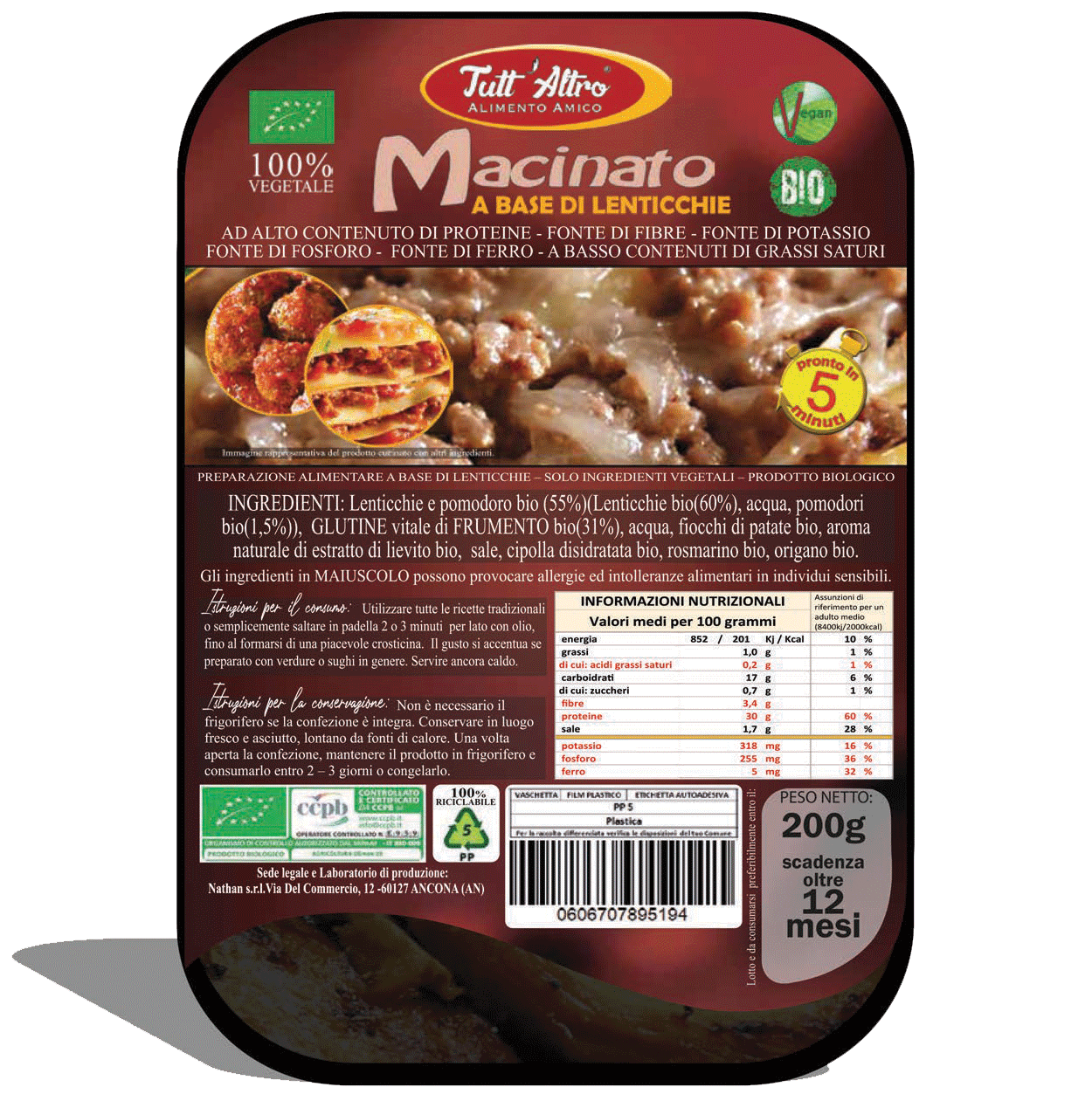 Macinato - Tutt'Altro - Alimenti 100% Veg&Bio